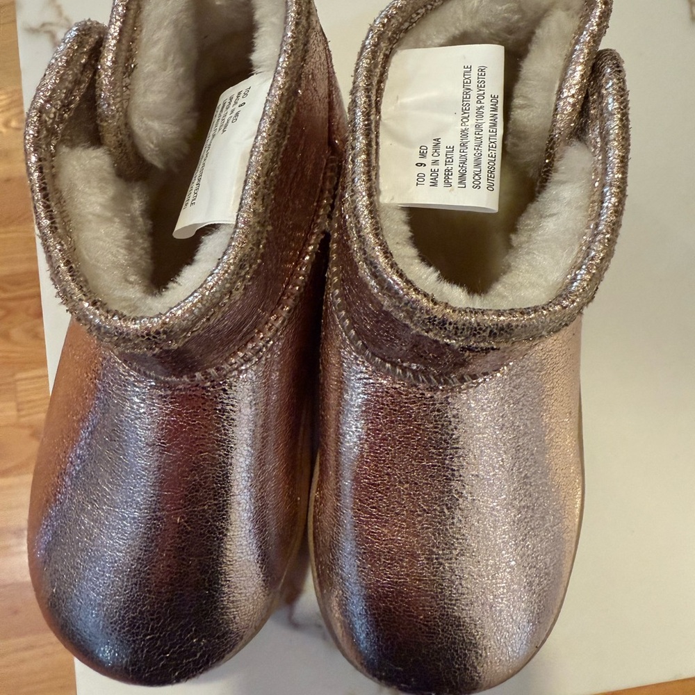 Jumping Beans Shimmering Gold Kids Slippers